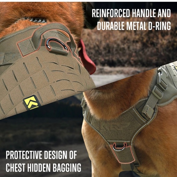 KQP Tactical Dog Harness for Small Dogs No Pull,Military Dog Molle Vest - Picture 4 of 9